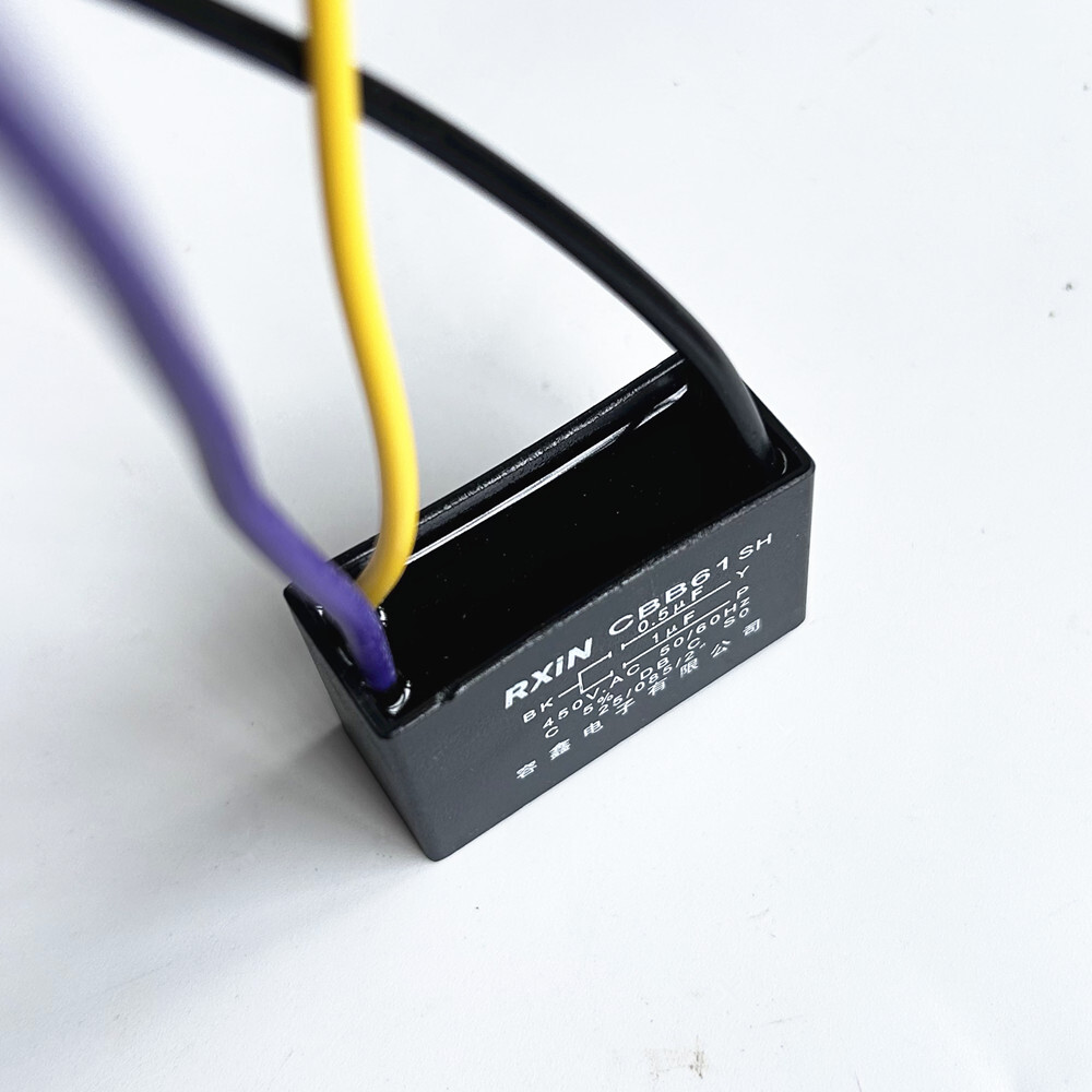 CBB61 motor fan start capacitor 3 wire, 0.5uf+1uf，450V ± 5% 85 degree