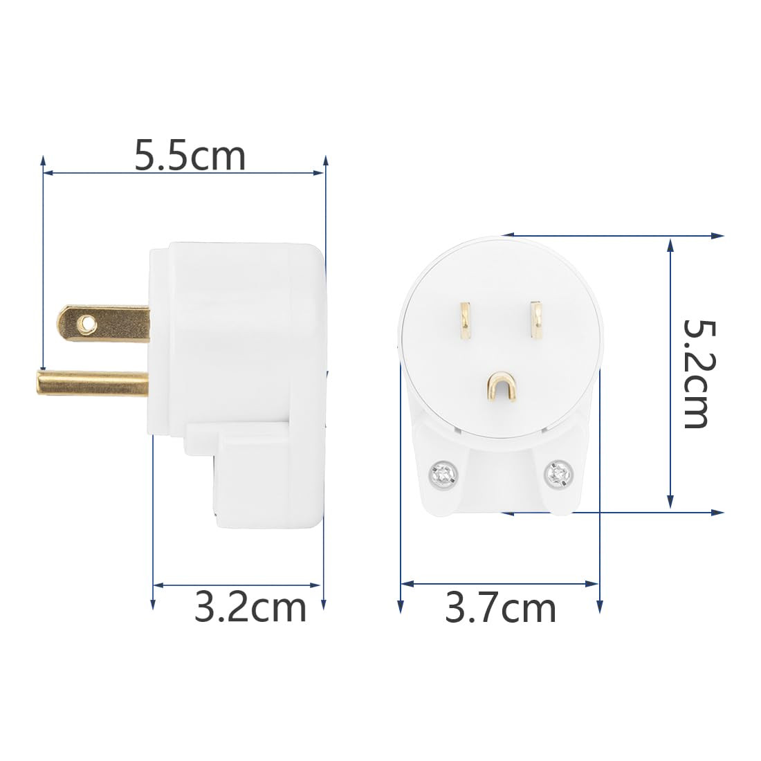 USA Canada 90 Degree Male Plug Nema 5-15P 3 Pole Angle DIY, 15A 125V ETL Listed