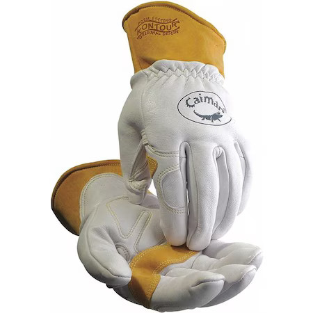 Caiman 1871-4 1871 Welding Gloves, Straight Cuff, Wing Thumb, Premium Goatskin,