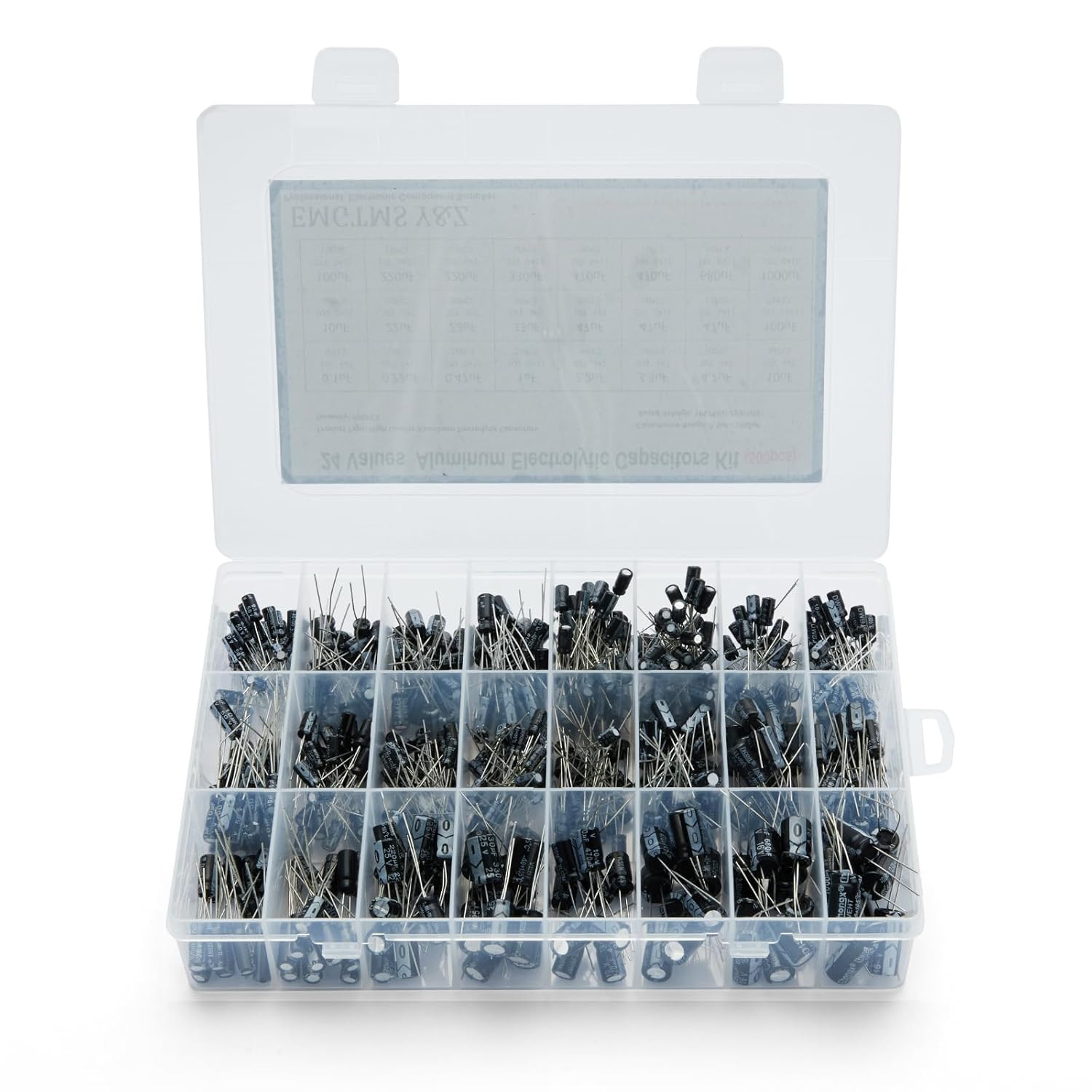 500Pcs 24-Value Aluminum Electrolytic Capacitors Assortment Kit | 0.1Uf-1000Uf