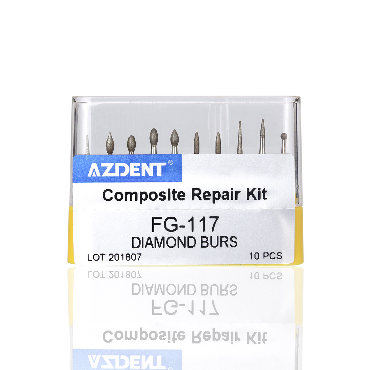 10 Kit Dental Diamond Burs Drill FG Composite/Polishing For High Speed Handpiece
