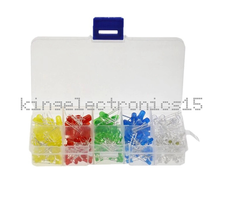 300pcs NEW 3mm 5mm LED Diodes Emitting White Yellow Red Green Blue Assorted