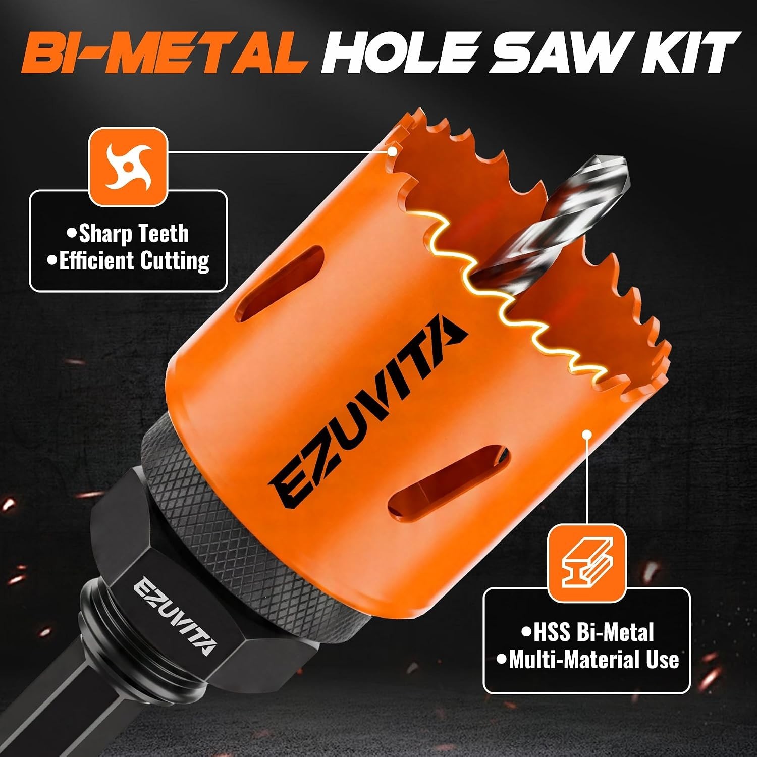 17PCS Bi-Metal Hole Saw Kit, 3/4″-2-1/2″ Hole Cutters | One Arbor Fits All, Dual
