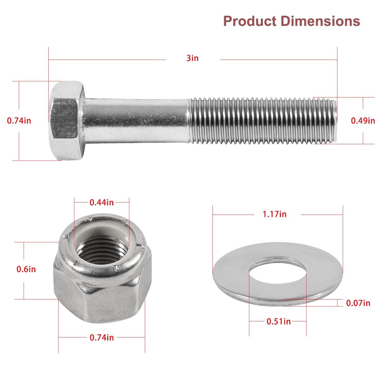 BK-1-DP Jack Plate Bolt Kit,Replace OEM BK1DP,BK-1-DP,02-1729 8 millimeters