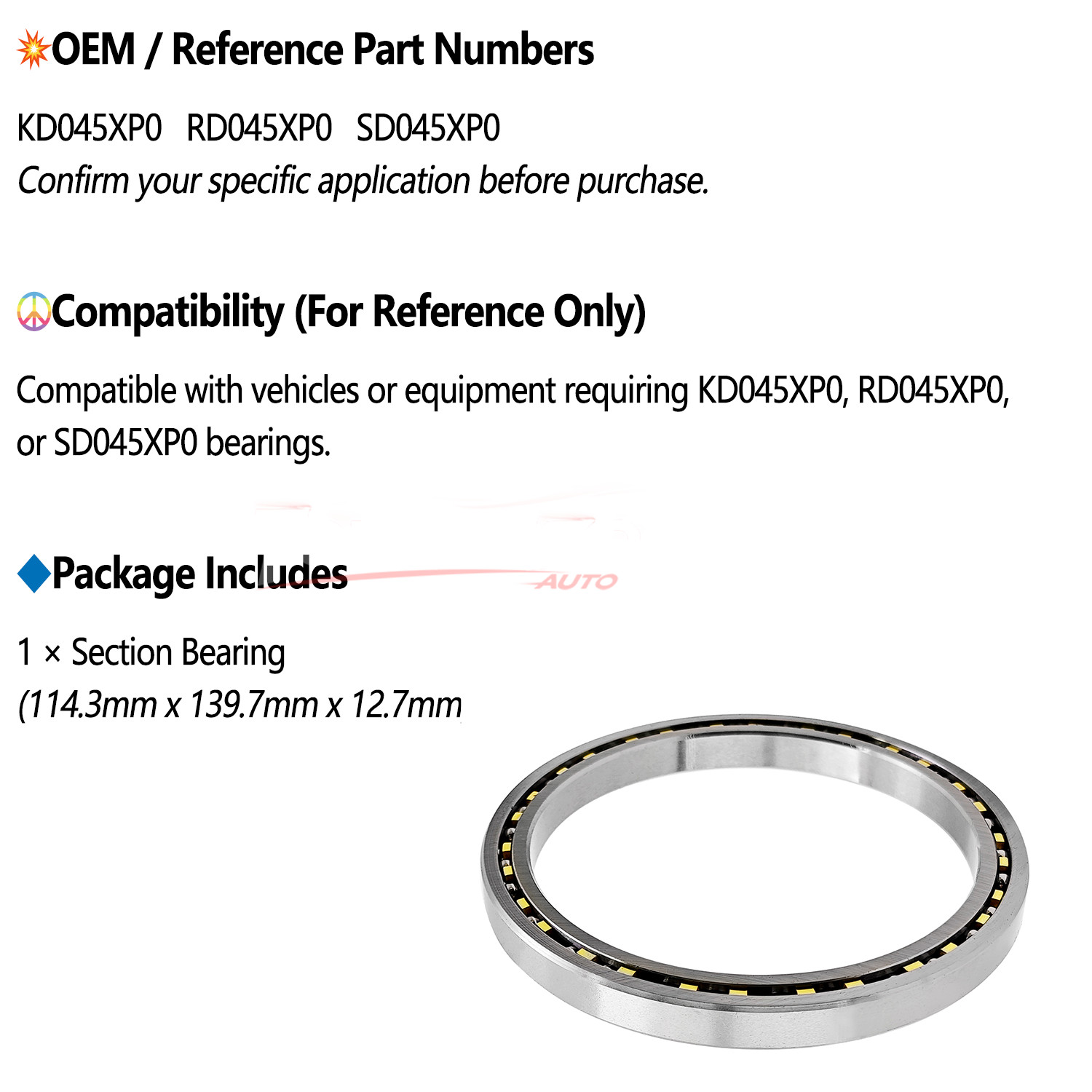 CSXD045 roller bearing 4.5″x5.5″x0.5″ (114.3mm x 139.7mm x 12.7mm) KD045XP0 NEW