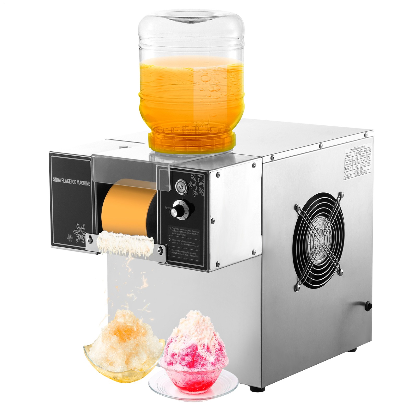 Commercial Snowflake Ice Machine, Snow Cone Machine, Ice Shaver Slush Maker New
