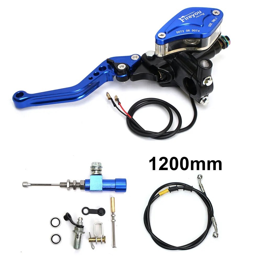 7/8in Motorcycle Hydraulic Brake Clutch Kit Lever Pump Hose for Yamaha Honda