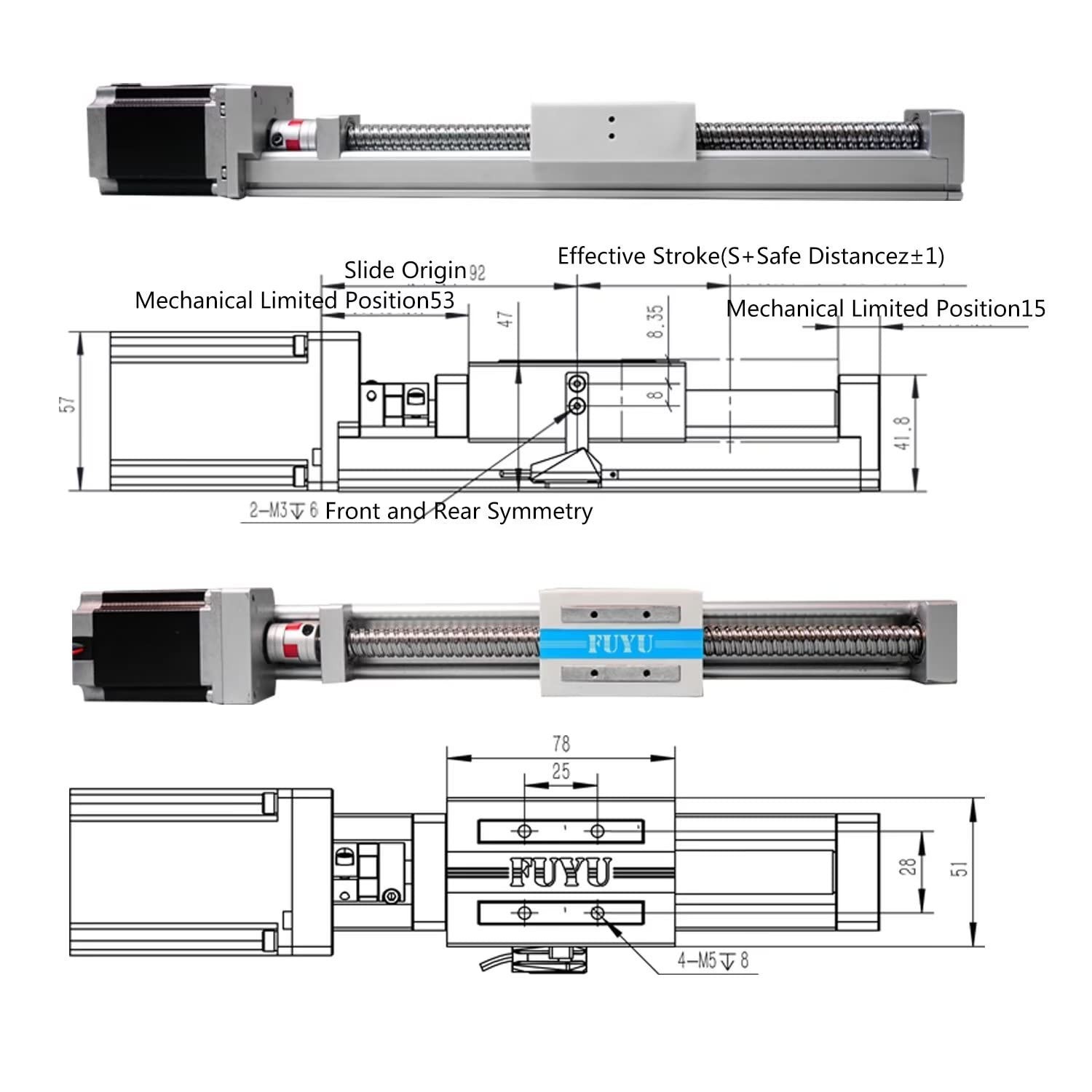 FSK40J Linear Guide Linear Module Ball Screw Motorized for CNC Linear Stage