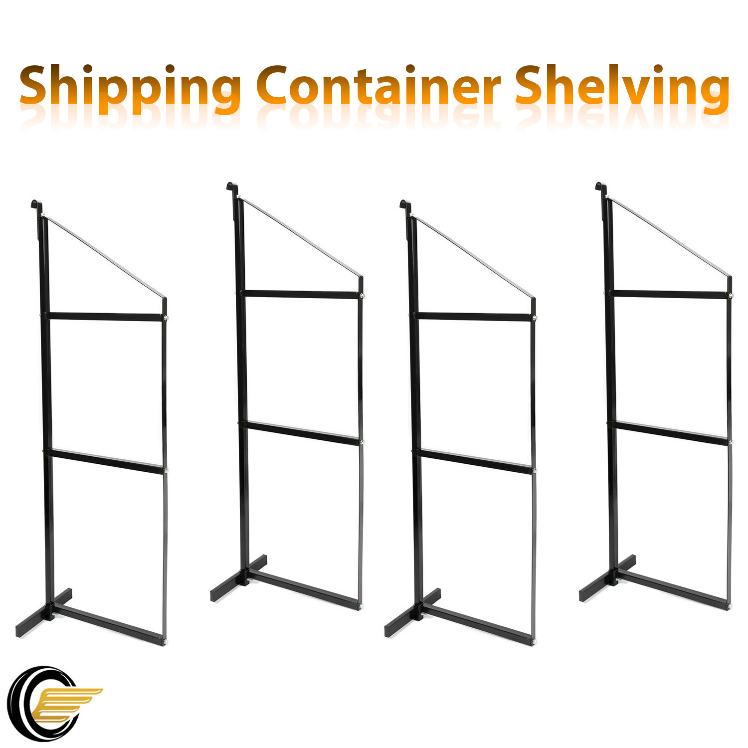 4 Pack Black Cargo Shipping Container Shelving Shelf Brackets Universal Fitment