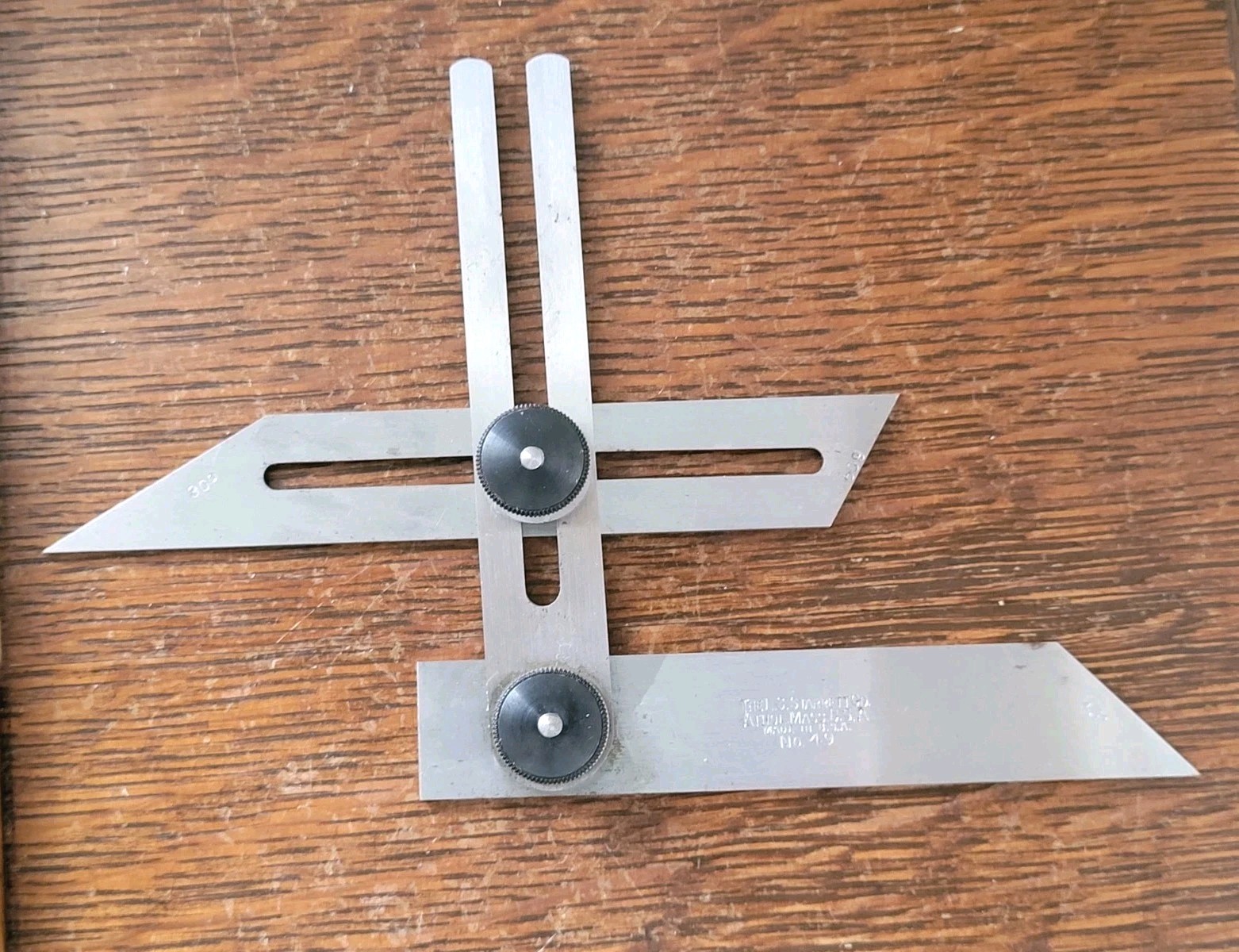 Vintage L. S. Starrett No. 49 Combination Bevel (30°/45°/60° Angles) w/Box NOS