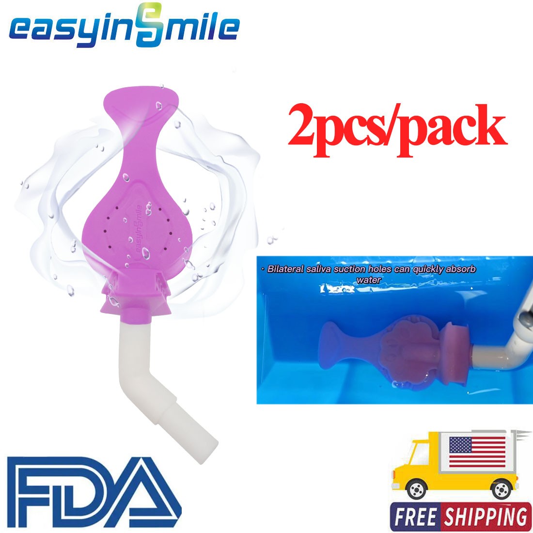 2pcs Dental Saliva Suction Tube Bite Block Isolation Mouth Silicone Dryshield
