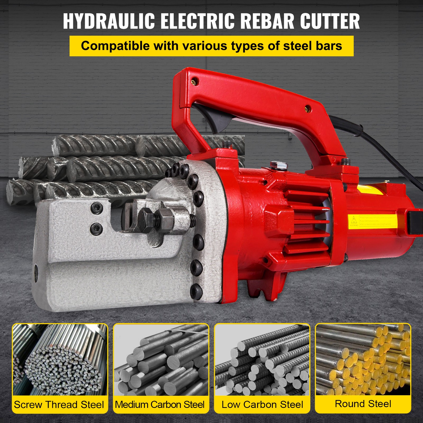 Rebar Cutter RC-20 1250W 3/4″ #6 Capacity 4-20mm Electric Cutting Tool Box