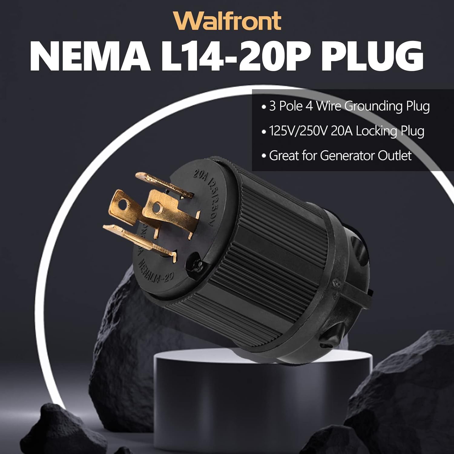 For NEMA L14-20P Locking Plug – 20A 125/250V Twist Lock Male Generator Connector