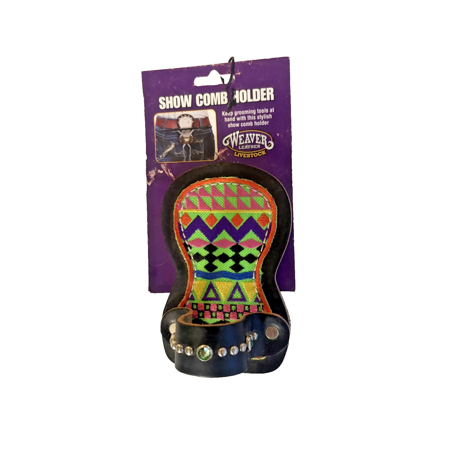 Weaver Leather Livestock Show Comb Holder Green Aztec