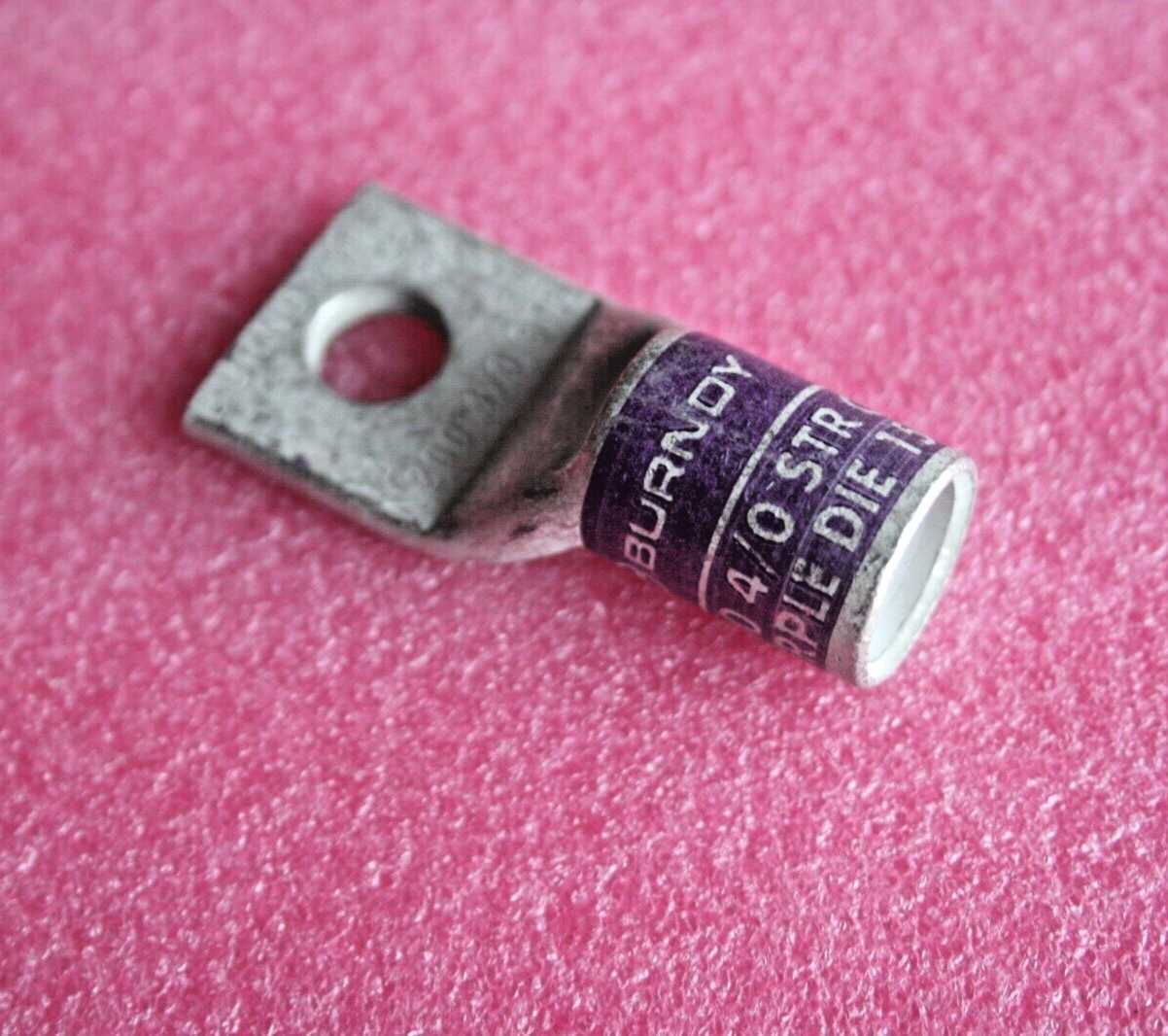 BURNDY YA-L N200 4/0 STR CU, Purple Die 15, 1 Hole Compression Terminal, 20 Pack