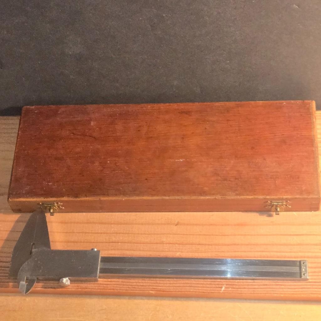 SHARP VTG LUFKIN NO, 701 VERNIER CALIPER IN ORIGINAL WOOD BOX SWITZERLAND