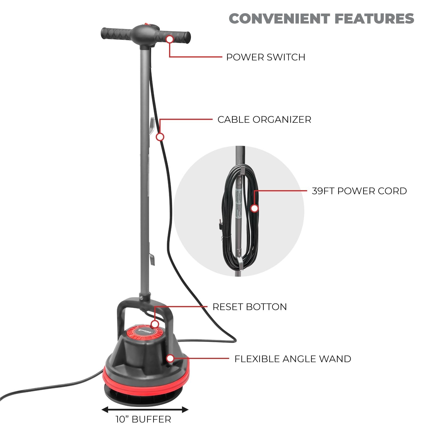 Xtremepowerus 10 Heavy Duty Commercial Pad Polisher Orbiter Hard Floor Buff