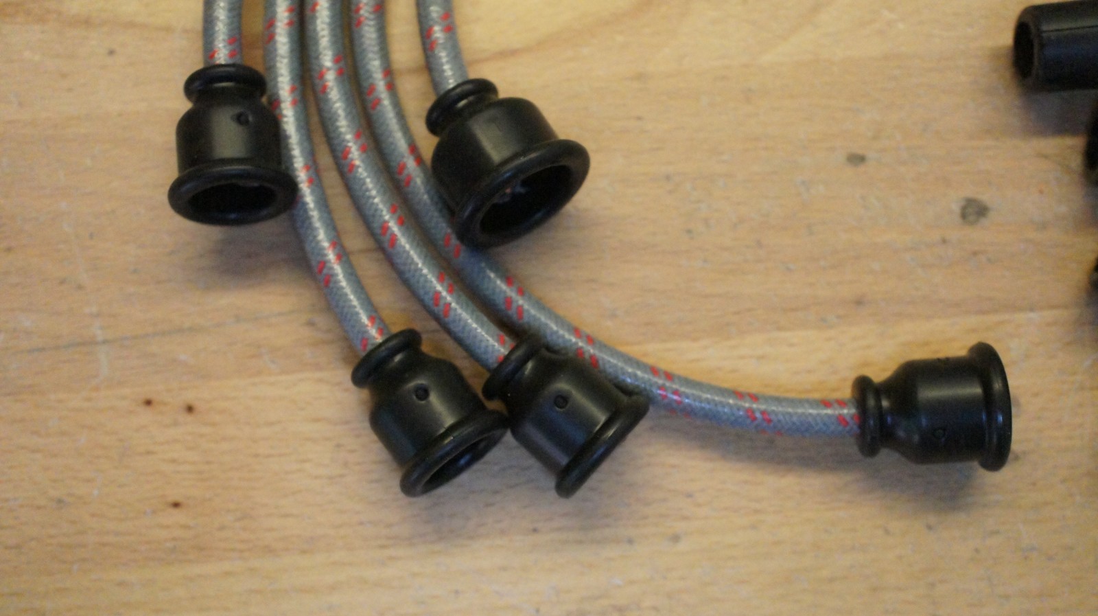 IH Gray & Red Farmall Cub Tractor Cloth Covered Copper Spark Plug Wire Set