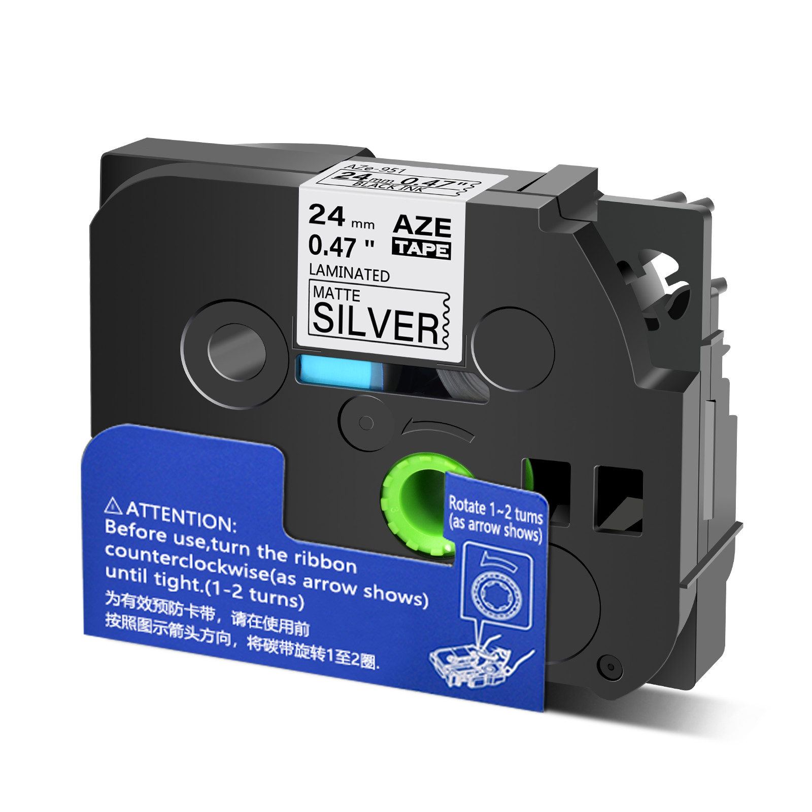 3PK TZe-951 Black on Silver 24mm Tapes Compatible For Brother PT-P710BT PTD-600