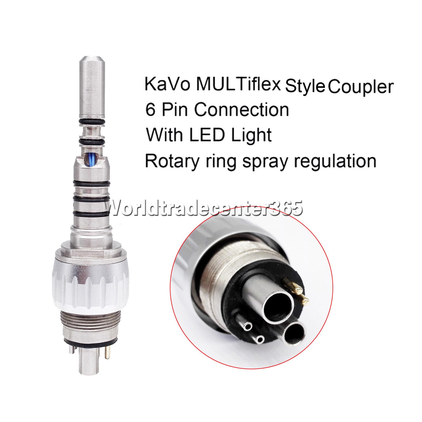 KAVO Multiflex Style Dental Fiber Optic LED Handpiece Coupling 4 Hole 6 Pin