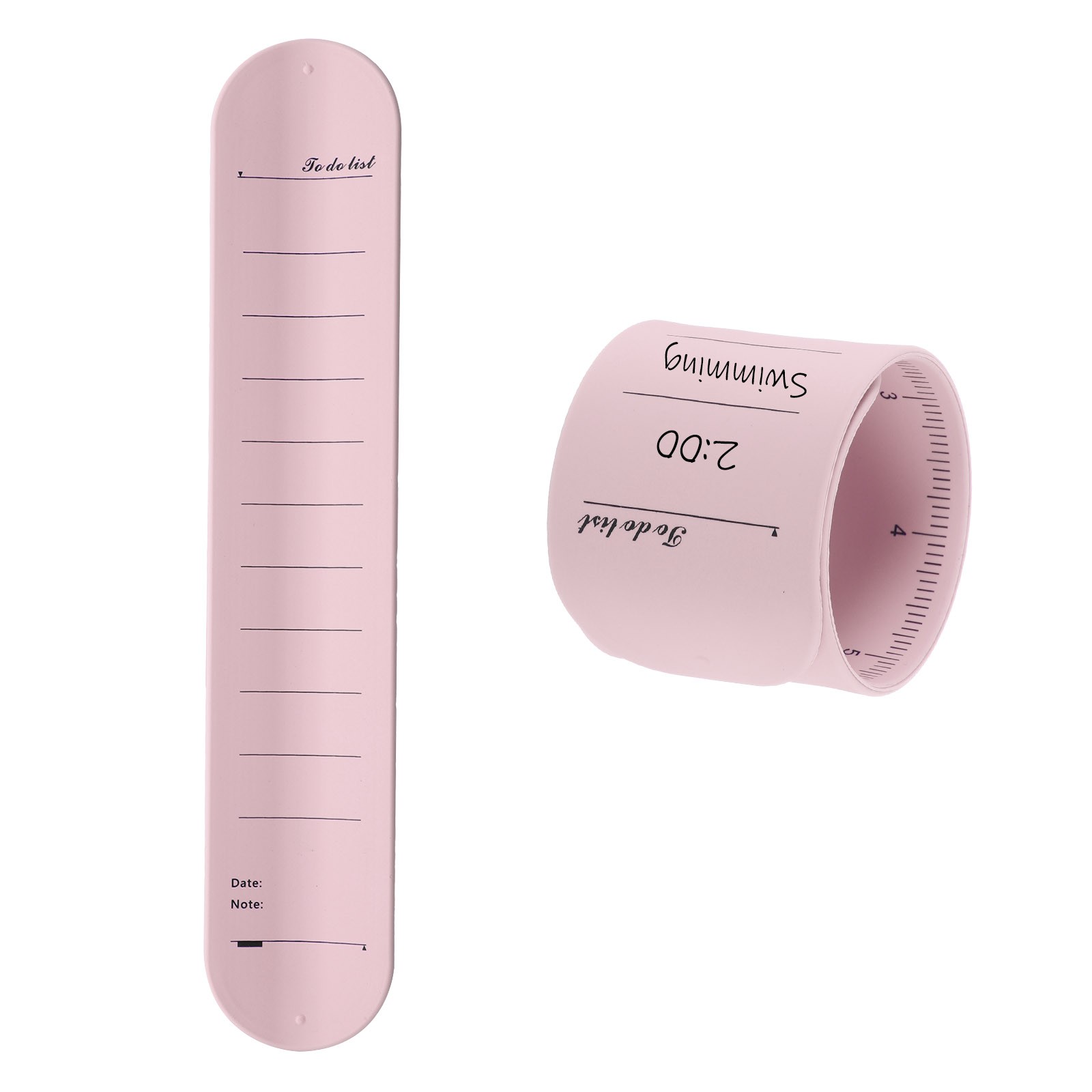 2Pcs Writable Wrist Band, 9.45″ x 1.77″ Slap Bracelet for Reminder (Streak Pink)