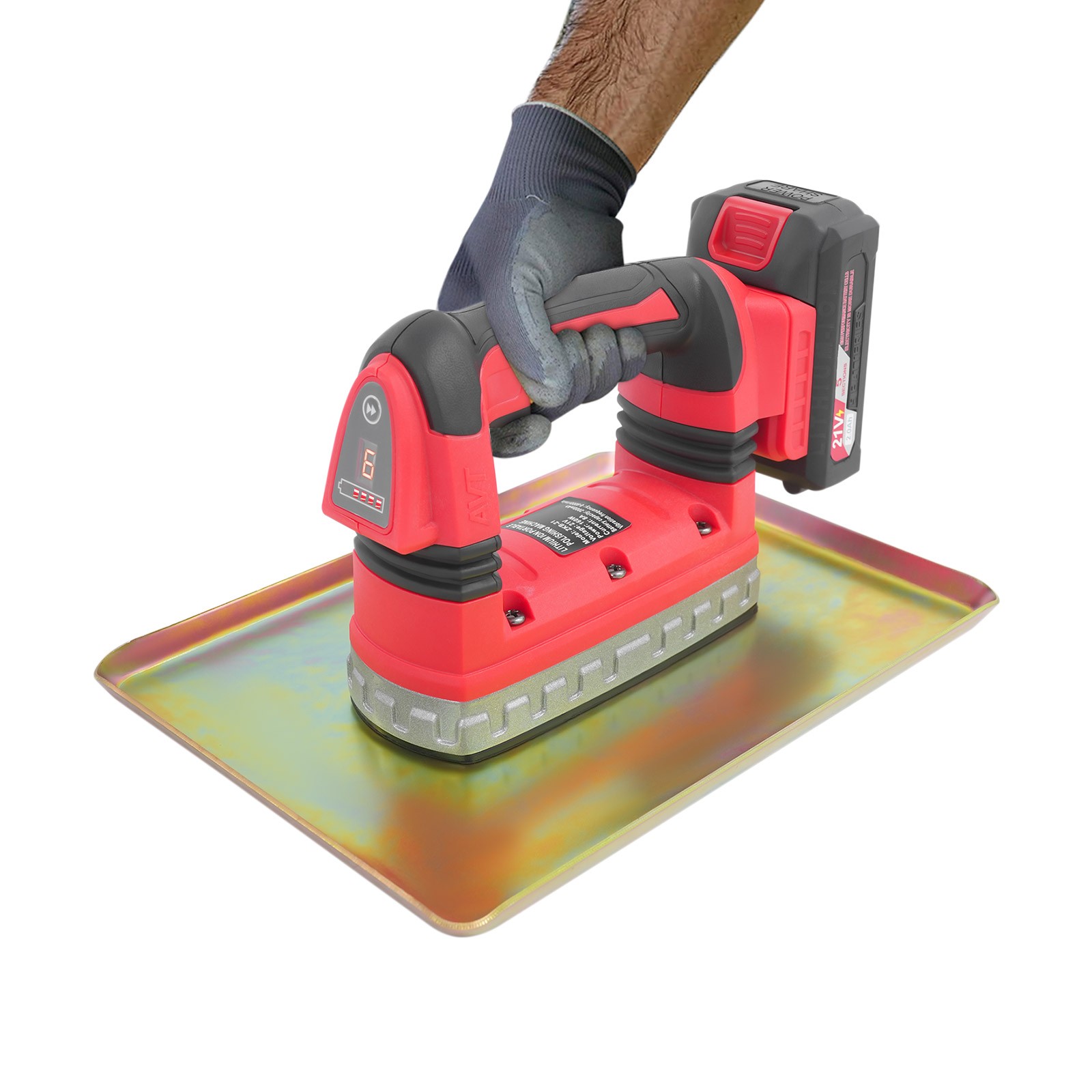 Cordless Concrete Flat Plate Vibrator – Lightweight & Efficient Troweling Tool.