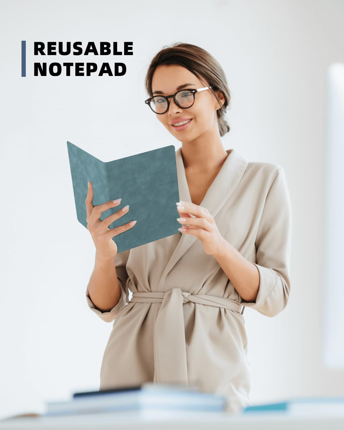Portable Small White Board Dry Erase Board, Reusable 9.5 * 6.6In Notebook Memo,
