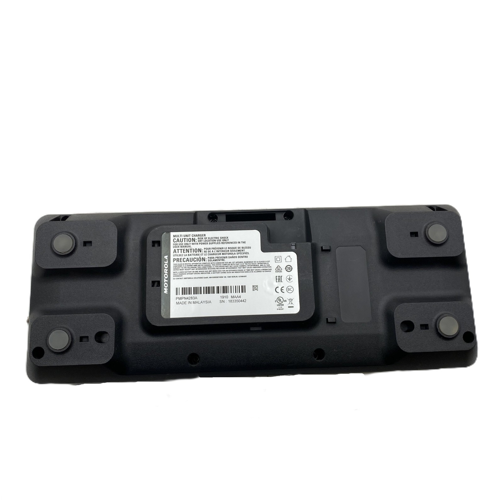 Motorola PMPN4283A Impres 2 6-Bay Charger W/ Display Module No AC Adapter