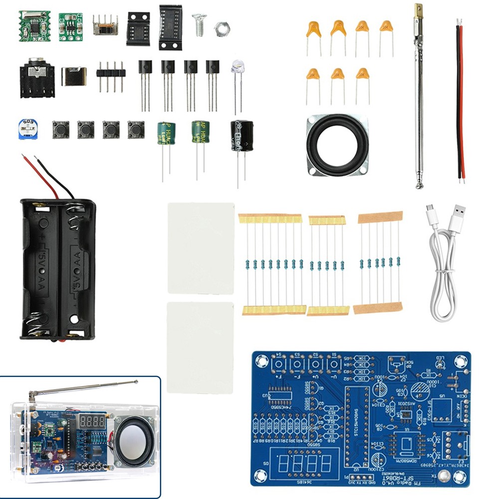 87.5-108MHz Digital FM Radio DIY Electronic Kit Soldering Practice Learning Kit