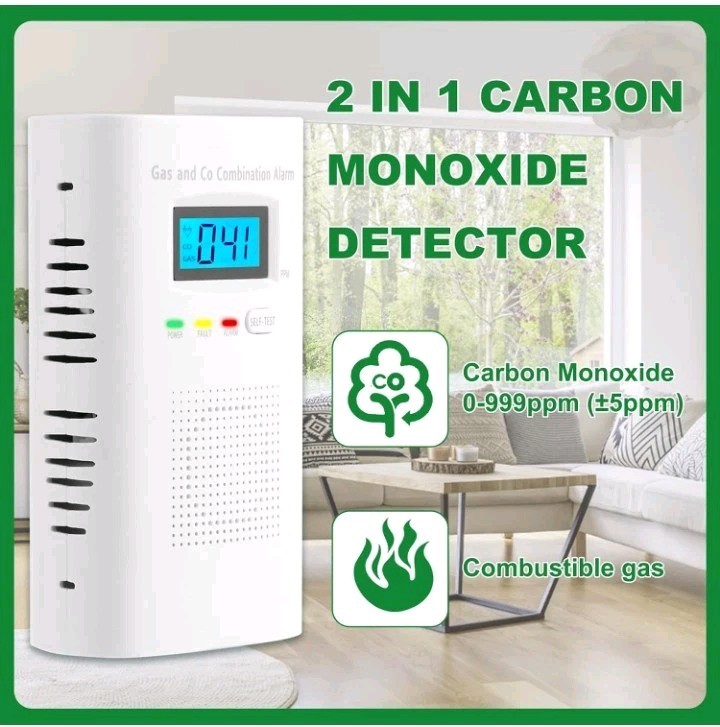 New Carbon Monoxide Detector Wall Plug In CO and Natural Gas Detector KH522