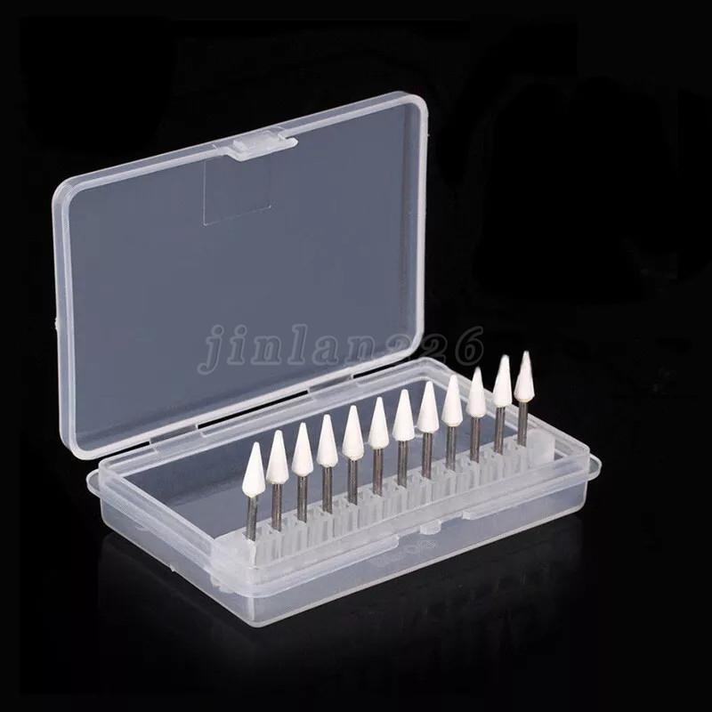 12Pcs/Box Dental White Polishing Stones Cone Shape FG Burs Arkansas Stone CN1