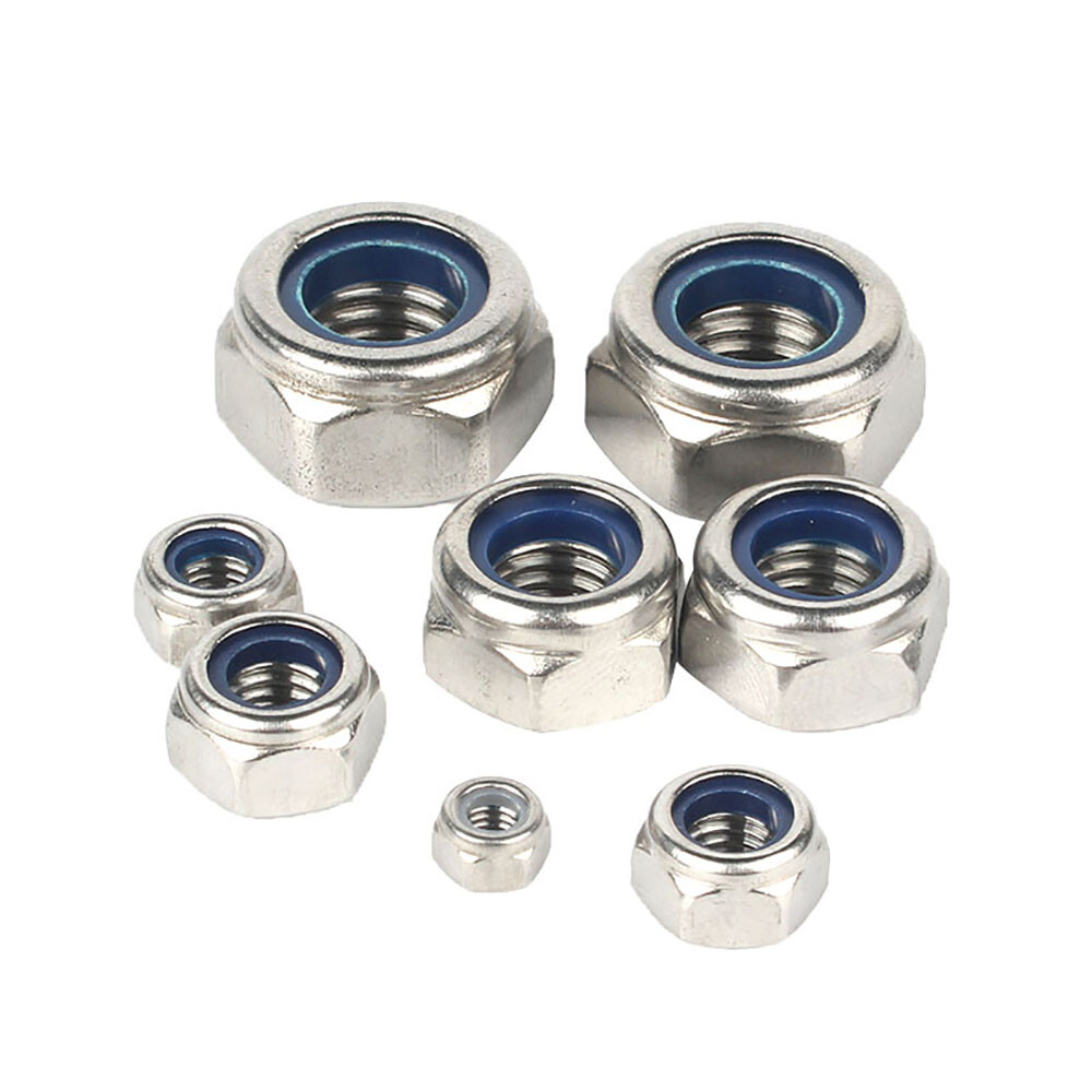 M8 M10 M12 M14 M16 M18 M20 Fine Pitch Nyloc Nuts Nylon Insert Lock Nut 1mm-1.5mm