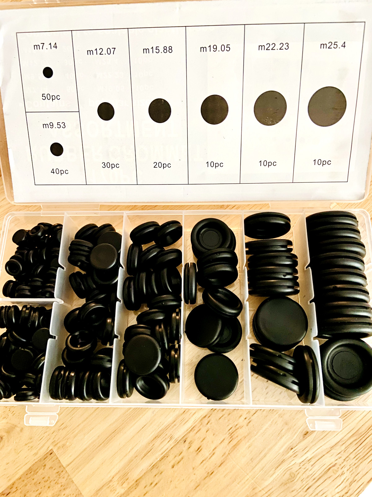 170PCS Rubber Grommet Firewall Hole Plug Electrical Wiring Gasket Assortment Kit