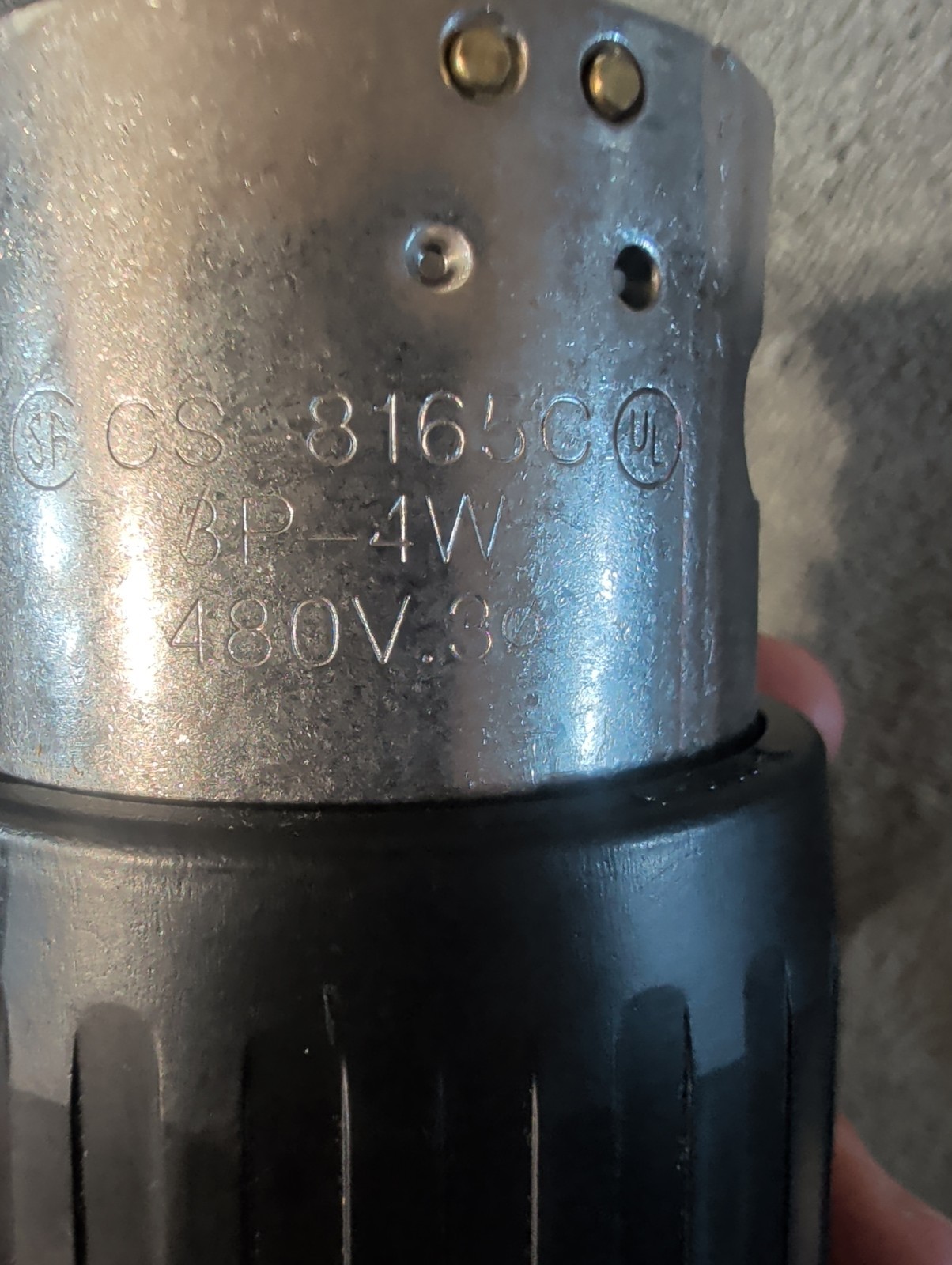 Hubbell CS8165C Twist Lock Male Plug 50A 480V 3P4W Industrial (No Box)
