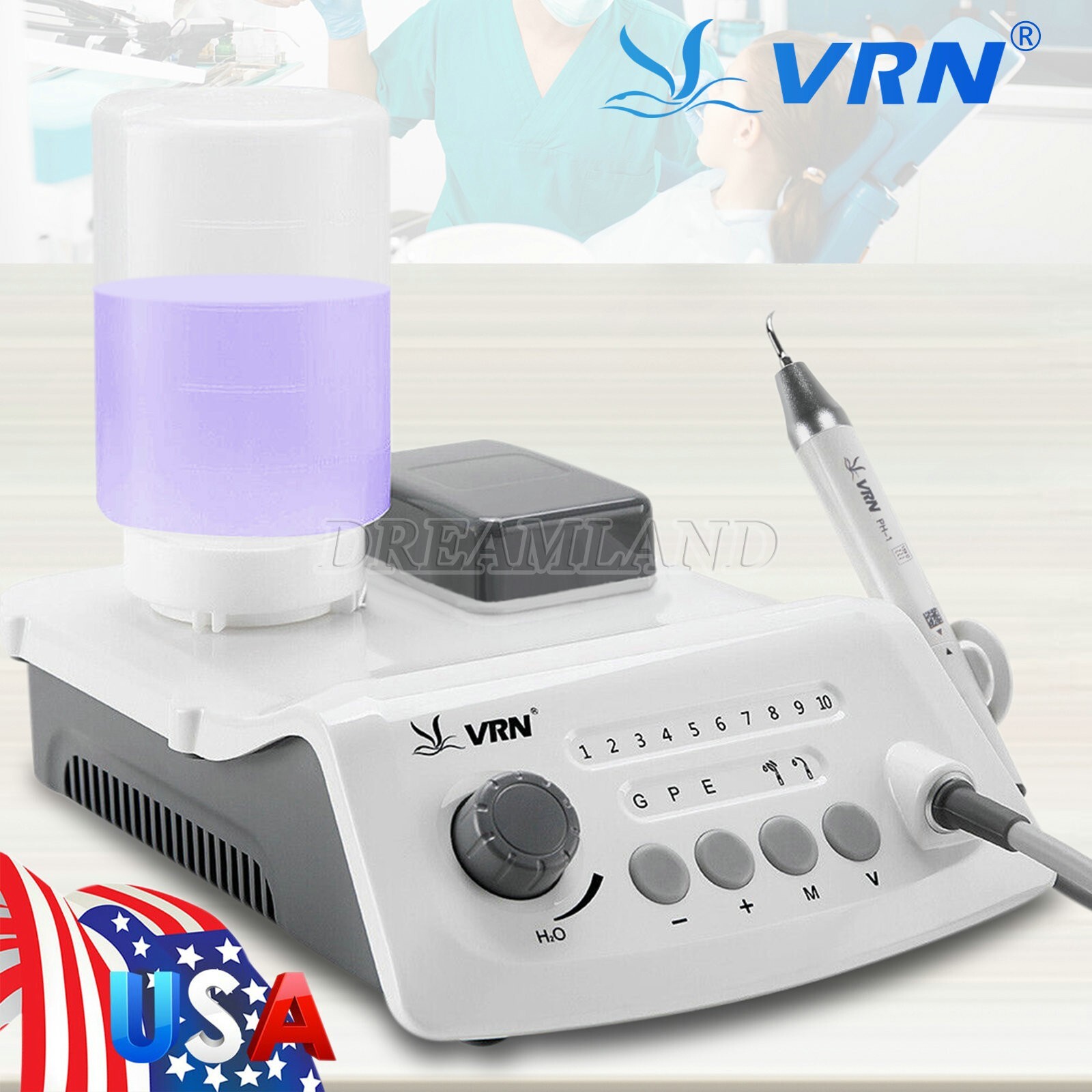 UPS VRN Dental Portable Ultrasonic Piezo Scaler A8 LED Detachable Handpiece