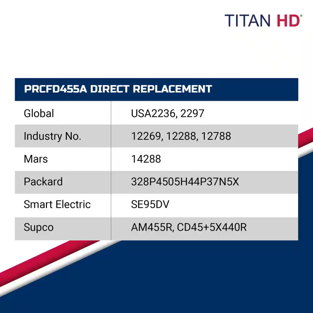 *2 PACK* TITAN HD PRCFD455A 45-5 MFD 440-370V Round Run Capacitor