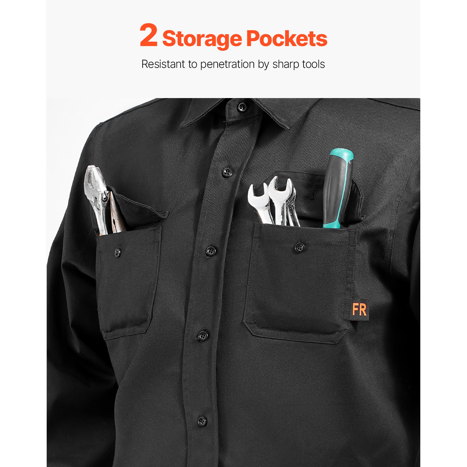 Flame-Resistant Welding Jacket L-Sized 7oz FR Cotton Welding Safety