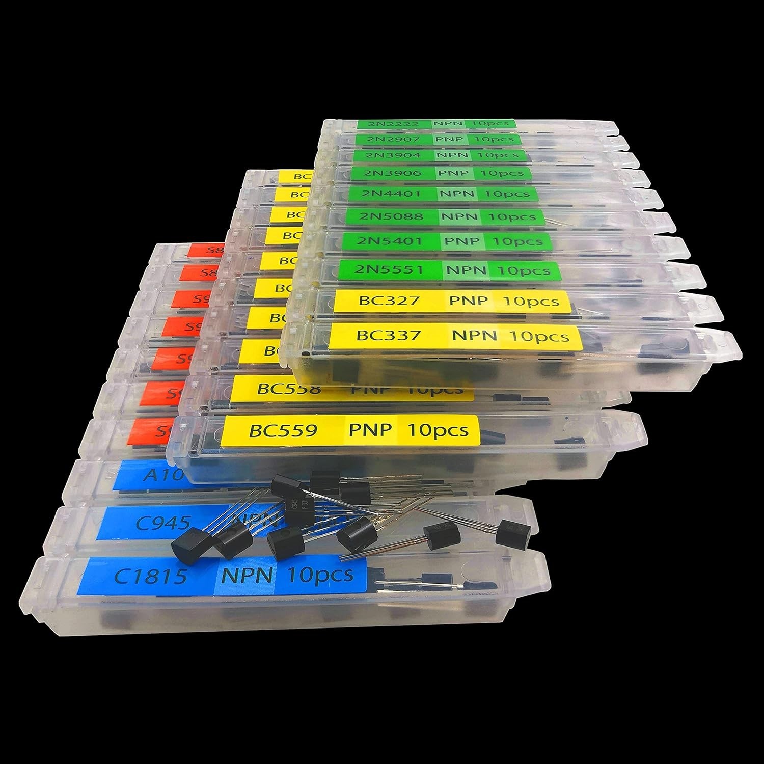 300pcs TO92 Bipolar Transistor Kit – 30 Assorted Models for Electronics Projects
