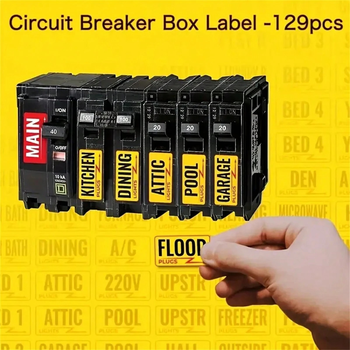 129PCS Circuit Breaker Box Labels Fuse Box Electrical Panel Identification Set
