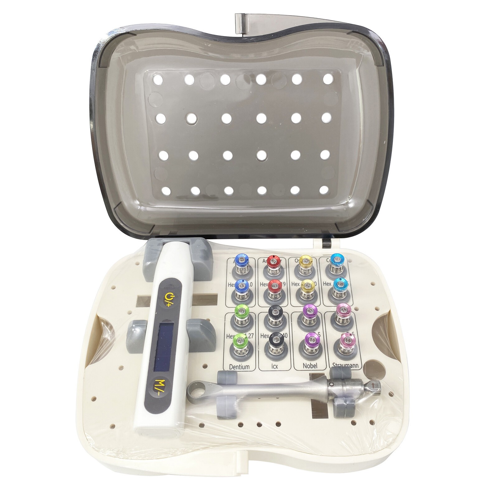 US Electronic Dental Universal Implant Torque Wrench Contra Angle &16pcs Drivers
