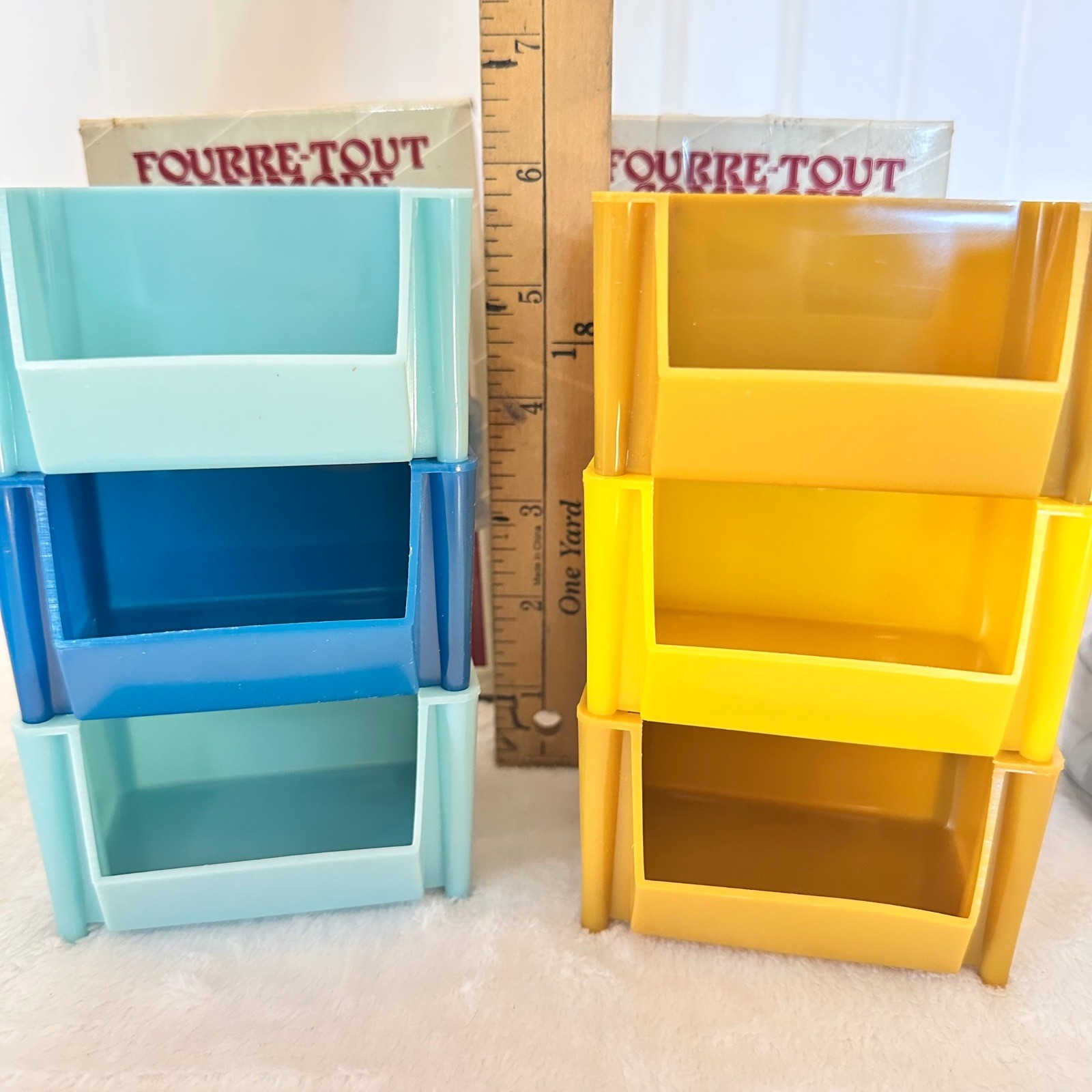 Action Industries Organizer Bins & Jar Set Multi Good 1985 Vintage MCM Retro 7pc