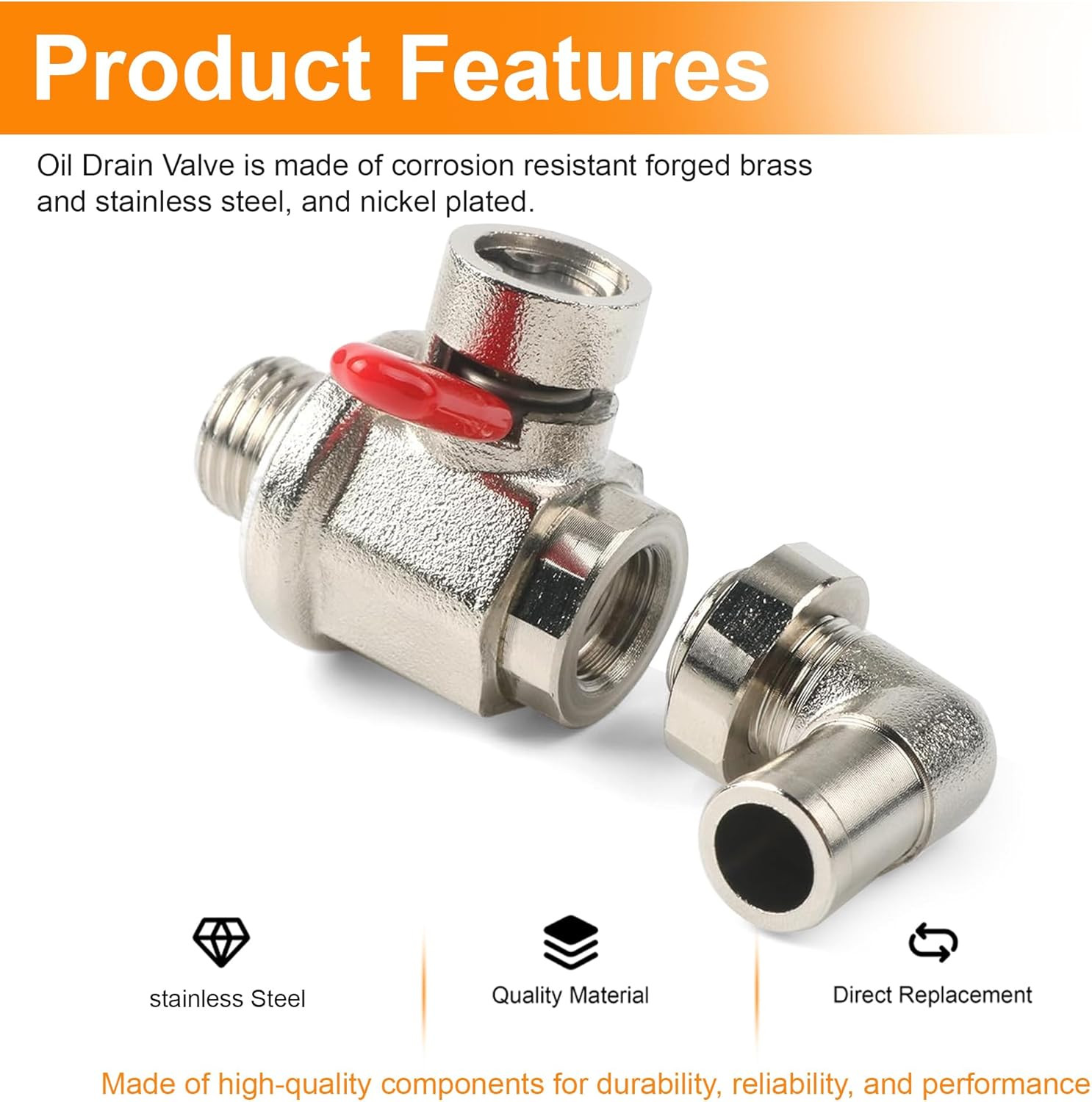 Oil Drain Valve with Removable L-Shape Hose End 14mm-1.5