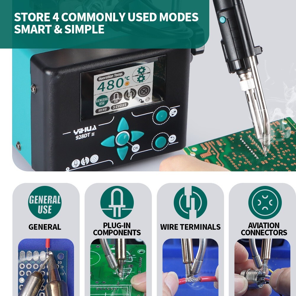 YIHUA 928DT Auto Tin Feeder Soldering Station 110W Iron Fast Heating