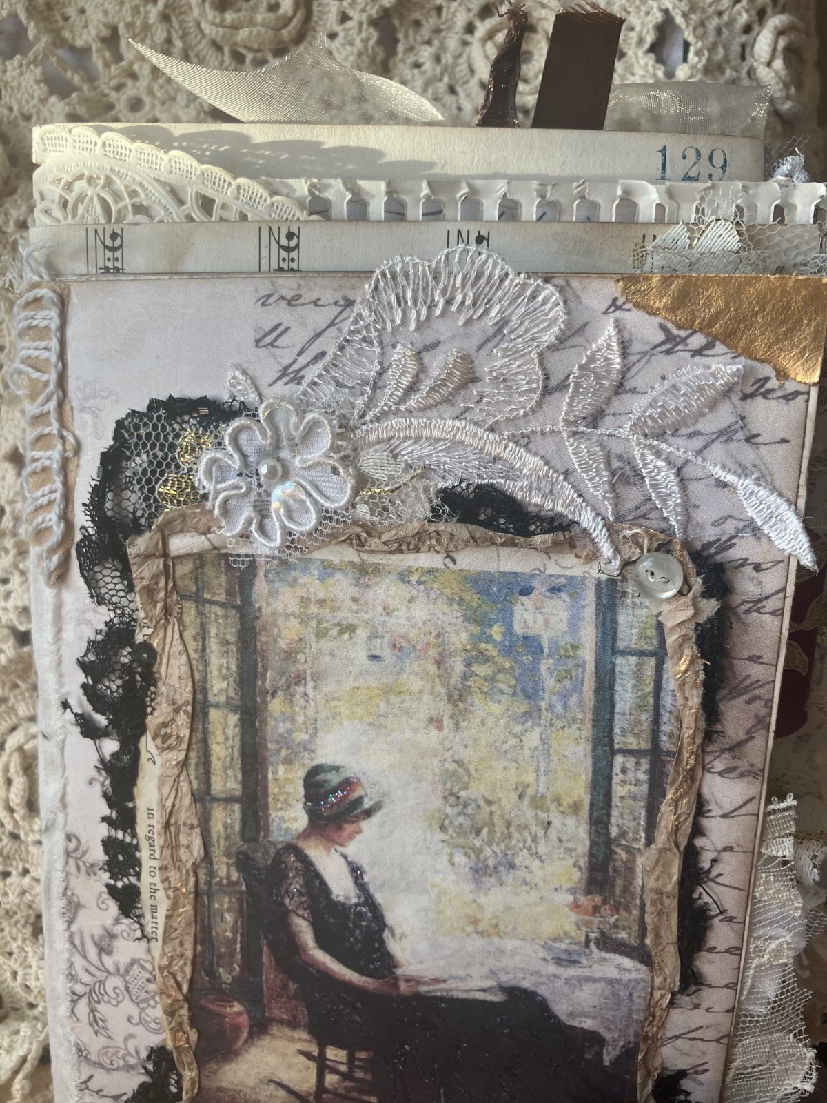 VINTAGE STYLE HAND MADE JUNK JOURNAL (Tranquil Moments) see video