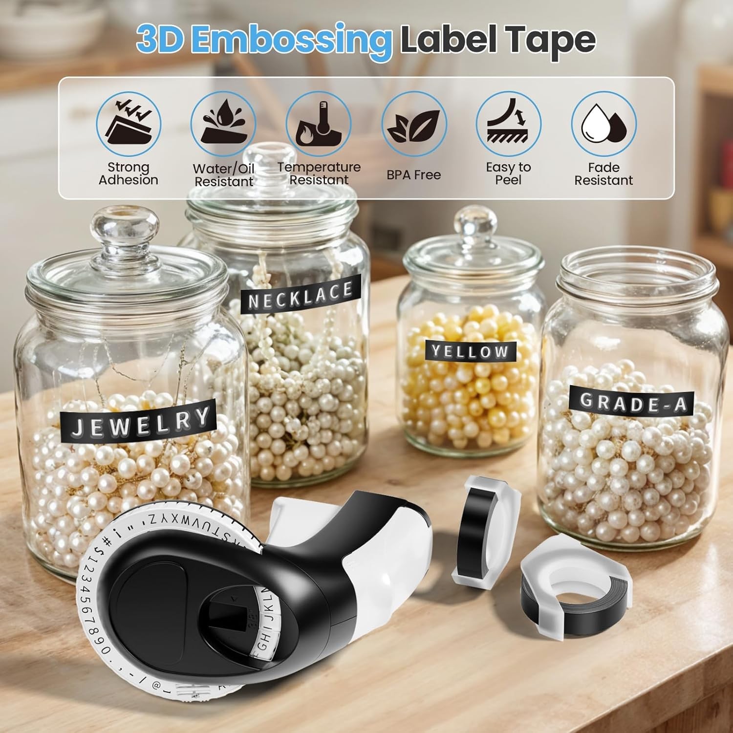 Compatible DYMO Embossing Label Maker with 5 DYMO Label Tapes | Organizer Xpress