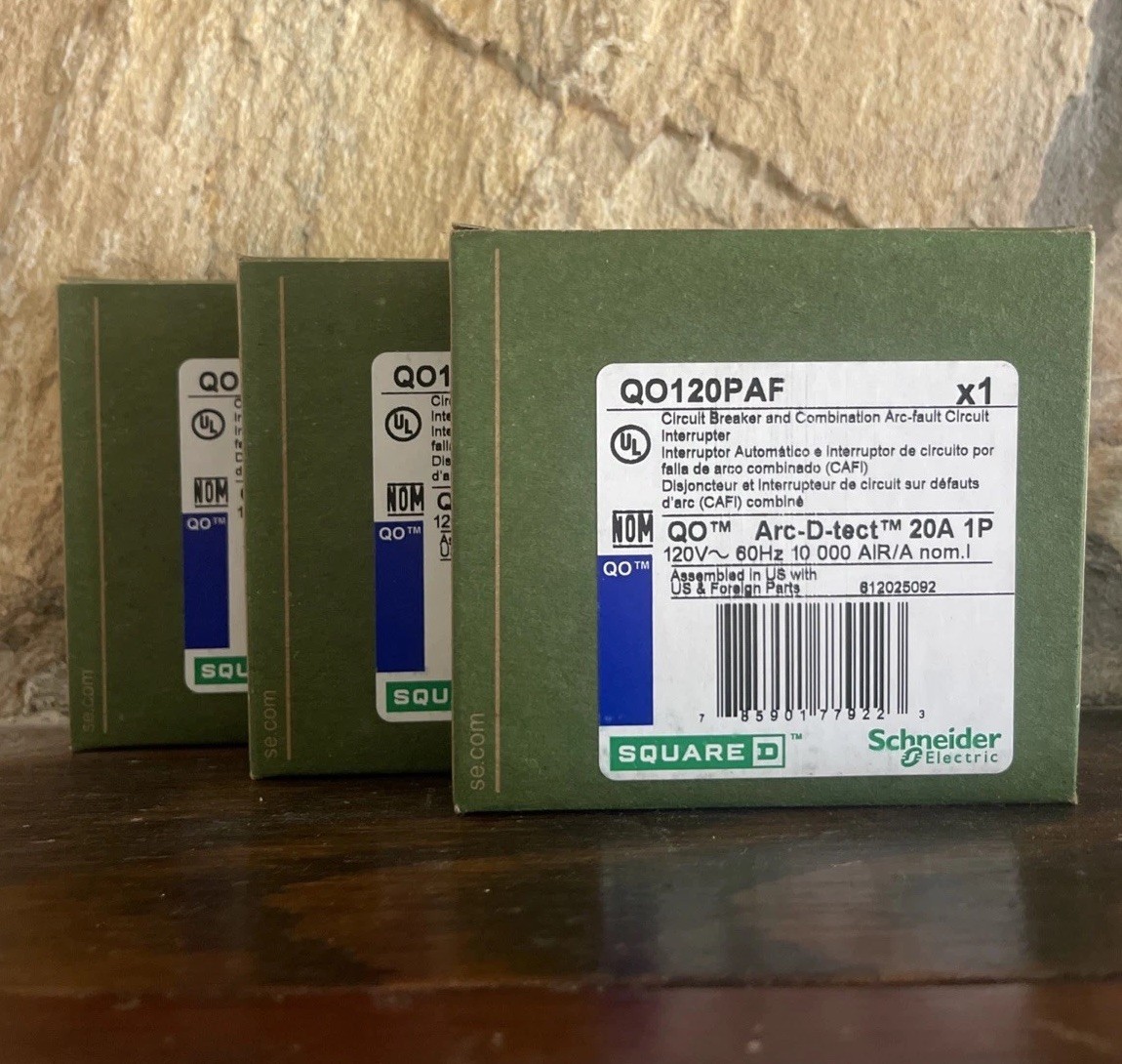 Lot Of 3 New Square D QO120PAF Circuit Breaker AFCI 20A 1-Pole 120V