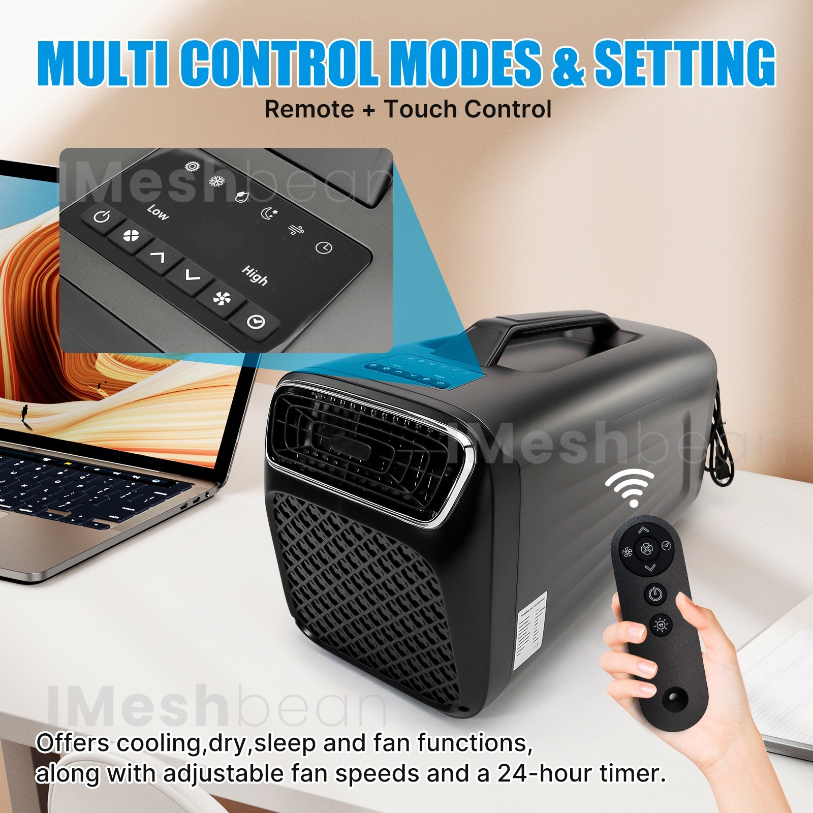 5200 BTU Portable Air Conditioner for Outdoor Tent Camping w/Dehumidifier Remote
