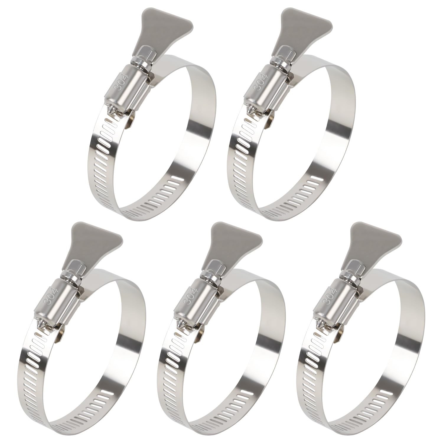 LeMotech 5 Pack Hose Clamp Stainless Steel Adjustable 21/2″ ~ 31/2″ （6589mm）W…