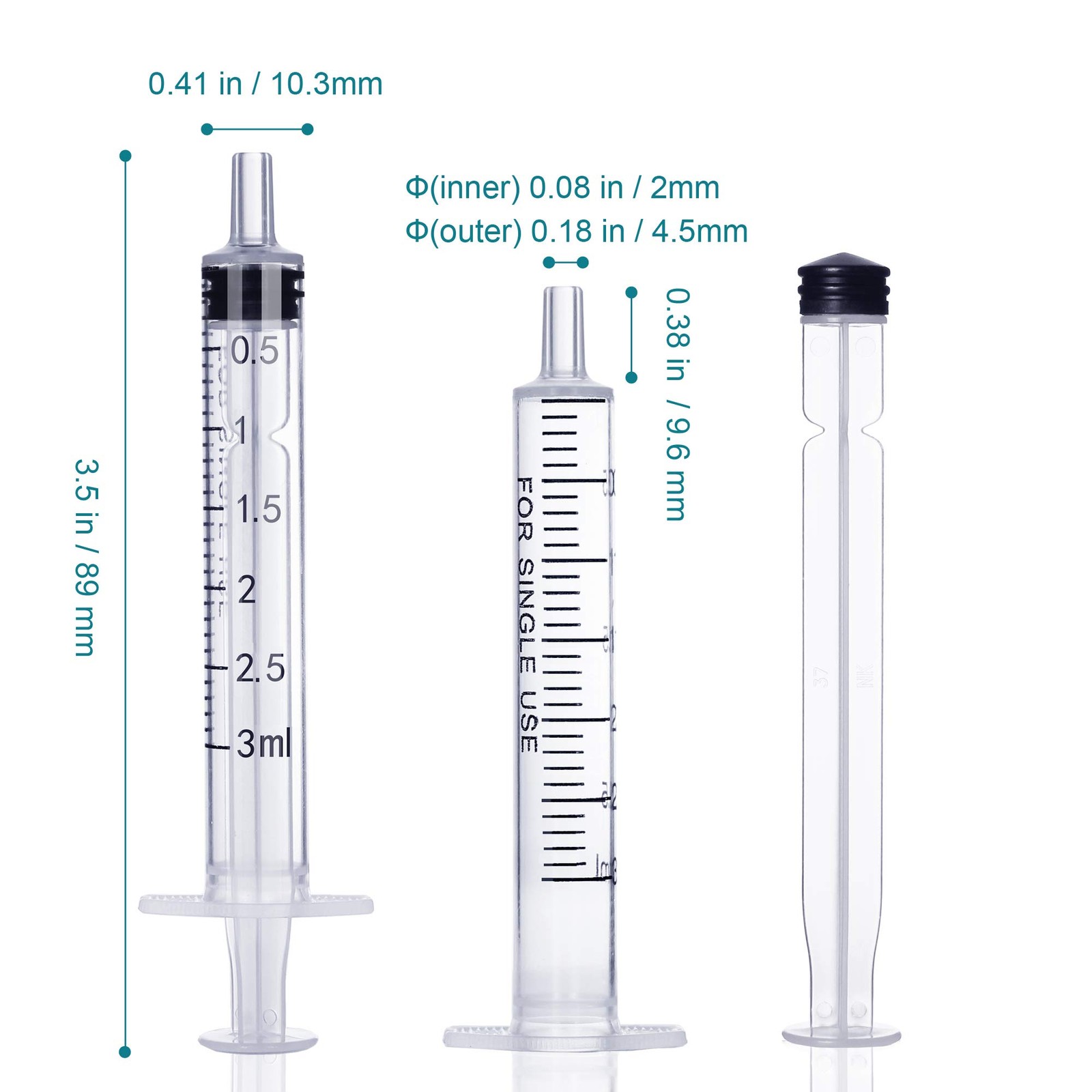 3ml Syringe Without Needle – 3 ml Small Plastic Syringes Sterile 3ML, 3ML