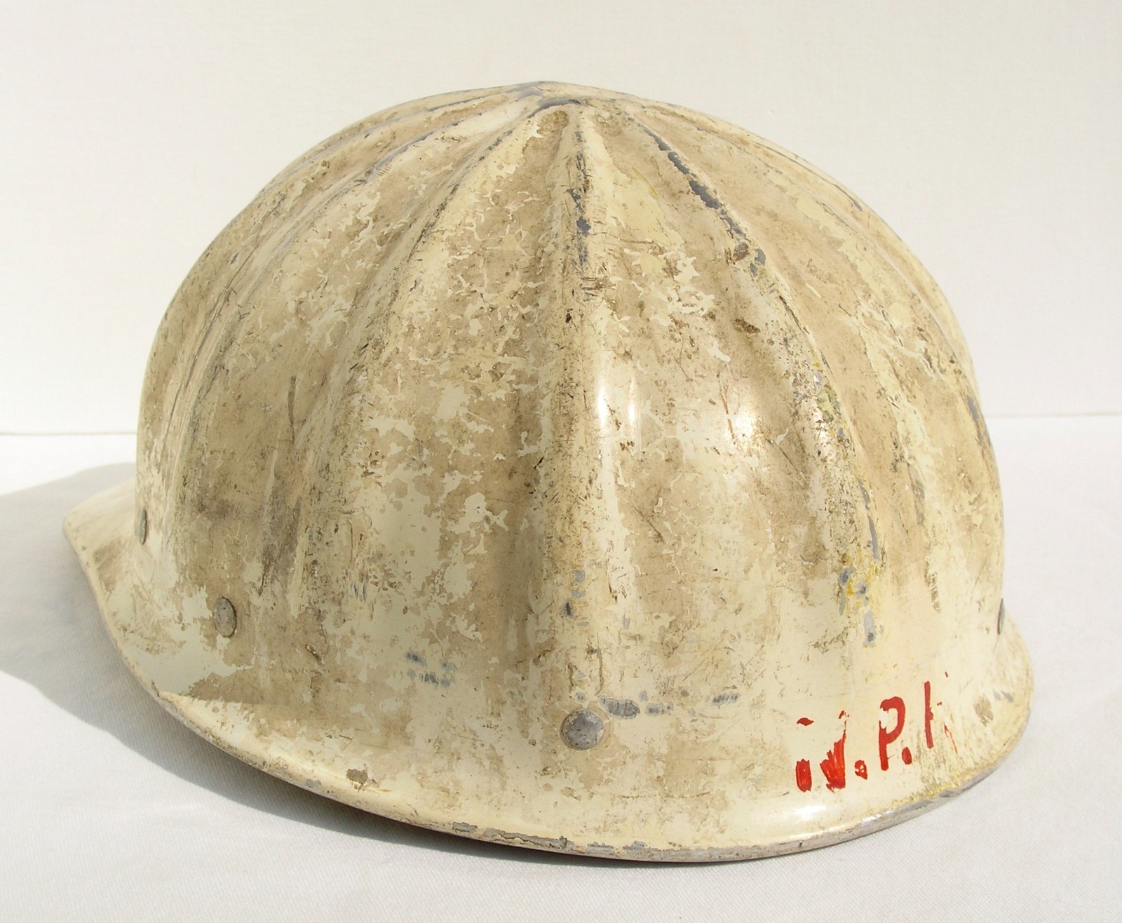 Vintage Fibre Metal Super Lite White Aluminium Hard Hat w/Liner